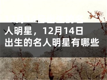 12月14日出生的名人明星，12月14日出生的名人明星有哪些 