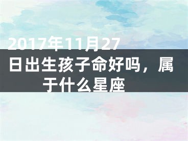 2017年11月27日出生孩子命好吗，属于什么星座 