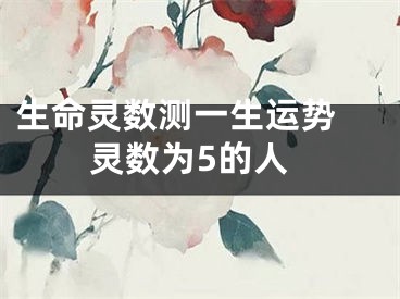 生命灵数测一生运势 灵数为5的人