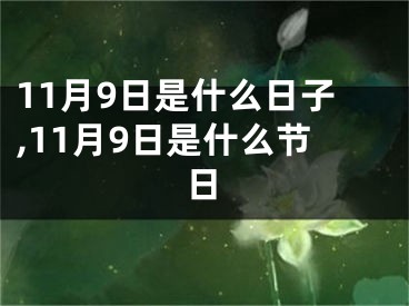 11月9日是什么日子,11月9日是什么节日