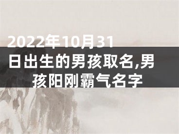 2022年10月31日出生的男孩取名,男孩阳刚霸气名字