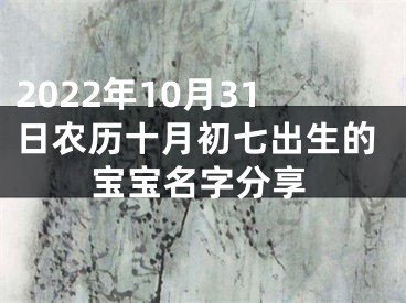 2022年10月31日农历十月初七出生的宝宝名字分享