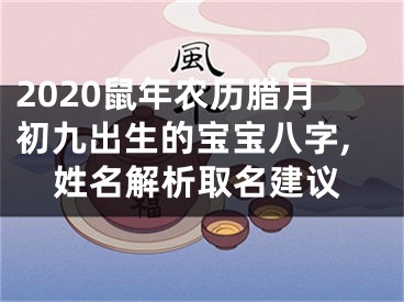 2020鼠年农历腊月初九出生的宝宝八字,姓名解析取名建议