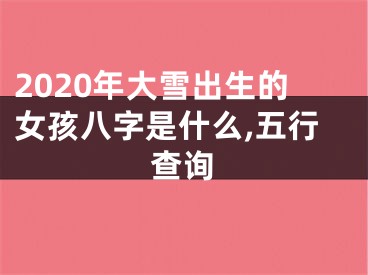 2020年大雪出生的女孩八字是什么,五行查询