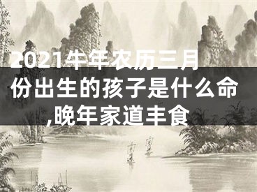 2021牛年农历三月份出生的孩子是什么命,晚年家道丰食