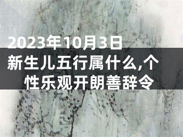 2023年10月3日新生儿五行属什么,个性乐观开朗善辞令