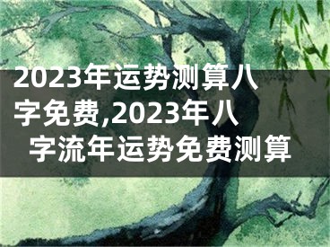 2023年运势测算八字免费,2023年八字流年运势免费测算