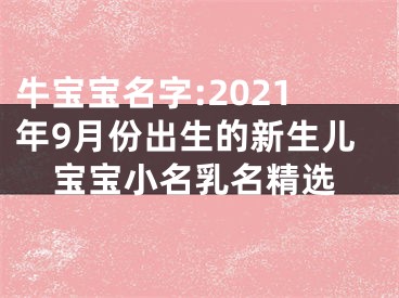 牛宝宝名字:2021年9月份出生的新生儿宝宝小名乳名精选