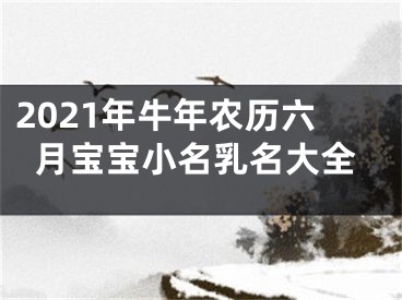 2021年牛年农历六月宝宝小名乳名大全