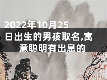 2022年10月25日出生的男孩取名,寓意聪明有出息的