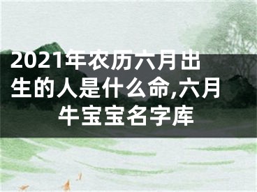 2021年农历六月出生的人是什么命,六月牛宝宝名字库