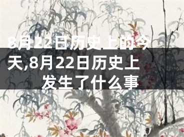 8月22日历史上的今天,8月22日历史上发生了什么事