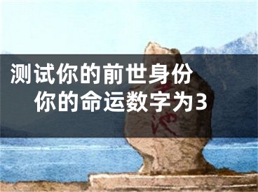 测试你的前世身份  你的命运数字为3