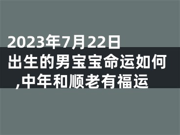 2023年7月22日出生的男宝宝命运如何,中年和顺老有福运