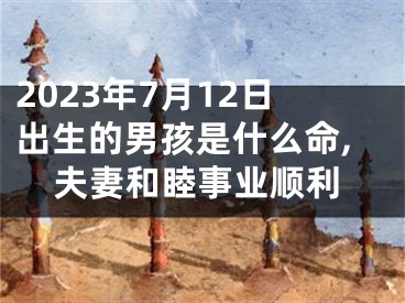 2023年7月12日出生的男孩是什么命,夫妻和睦事业顺利