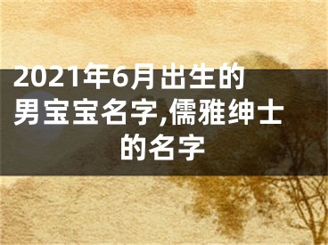 2021年6月出生的男宝宝名字,儒雅绅士的名字