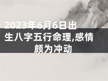 2023年6月6日出生八字五行命理,感情颇为冲动