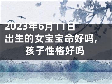 2023年6月11日出生的女宝宝命好吗,孩子性格好吗