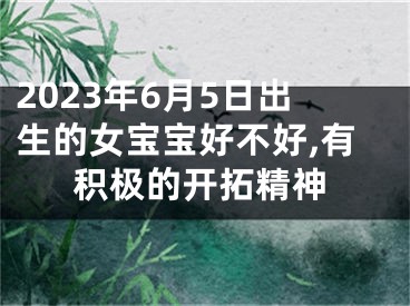 2023年6月5日出生的女宝宝好不好,有积极的开拓精神