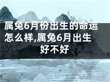 属兔6月份出生的命运怎么样,属兔6月出生好不好