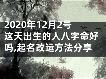 2020年12月2号这天出生的人八字命好吗,起名改运方法分享