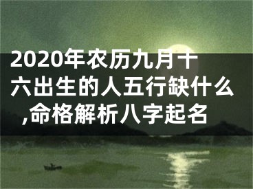 2020年农历九月十六出生的人五行缺什么,命格解析八字起名