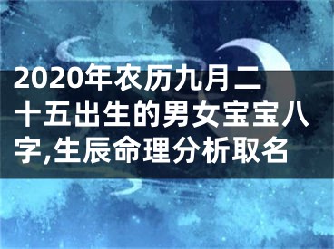 2020年农历九月二十五出生的男女宝宝八字,生辰命理分析取名