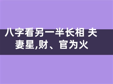 八字看另一半长相 夫妻星,财、官为火