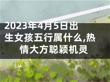 2023年4月5日出生女孩五行属什么,热情大方聪颖机灵