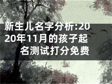 新生儿名字分析:2020年11月的孩子起名测试打分免费