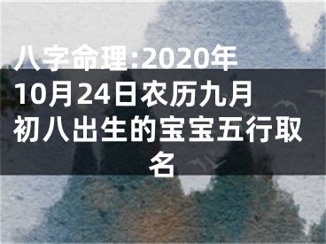 八字命理:2020年10月24日农历九月初八出生的宝宝五行取名