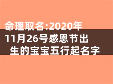 命理取名:2020年11月26号感恩节出生的宝宝五行起名字