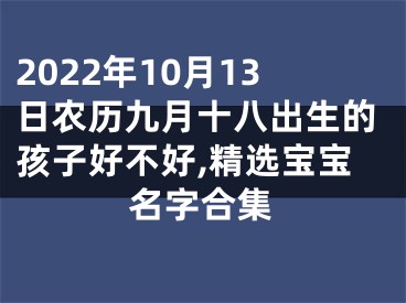 2022年10月13日农历九月十八出生的孩子好不好,精选宝宝名字合集