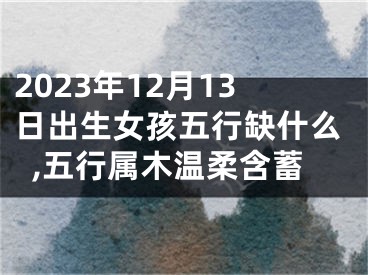 2023年12月13日出生女孩五行缺什么,五行属木温柔含蓄