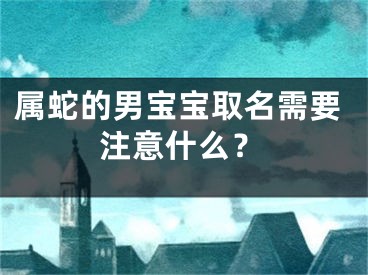 属蛇的男宝宝取名需要注意什么？