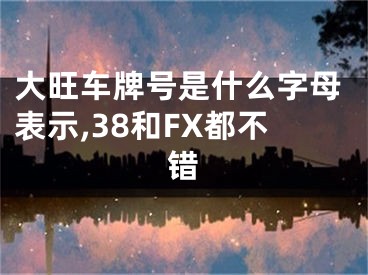 大旺车牌号是什么字母表示,38和FX都不错