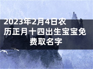 2023年2月4日农历正月十四出生宝宝免费取名字