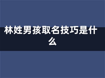 林姓男孩取名技巧是什么