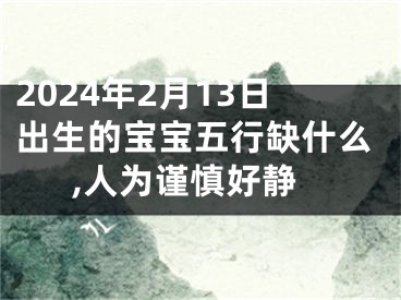 2024年2月13日出生的宝宝五行缺什么,人为谨慎好静