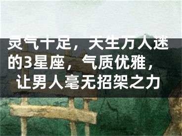 灵气十足，天生万人迷的3星座，气质优雅，让男人毫无招架之力