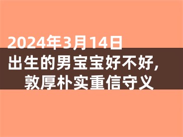 2024年3月14日出生的男宝宝好不好,敦厚朴实重信守义