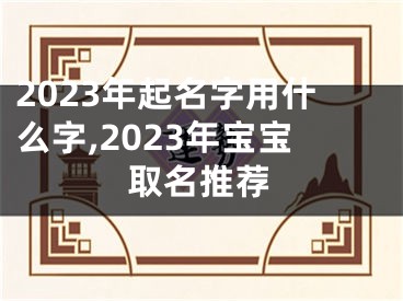 2023年起名字用什么字,2023年宝宝取名推荐