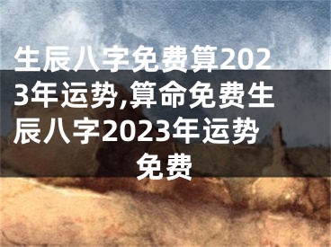 生辰八字免费算2023年运势,算命免费生辰八字2023年运势免费