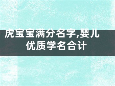 虎宝宝满分名字,婴儿优质学名合计