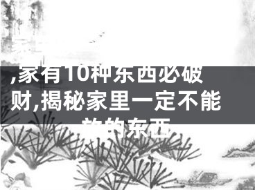 家里放一物越放越破财,家有10种东西必破财,揭秘家里一定不能放的东西