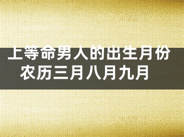 上等命男人的出生月份 农历三月八月九月