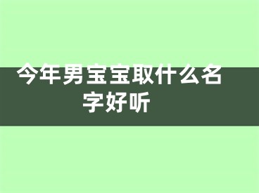  今年男宝宝取什么名字好听 