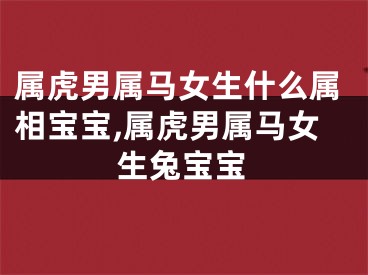 属虎男属马女生什么属相宝宝,属虎男属马女生兔宝宝