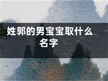  姓郭的男宝宝取什么名字 