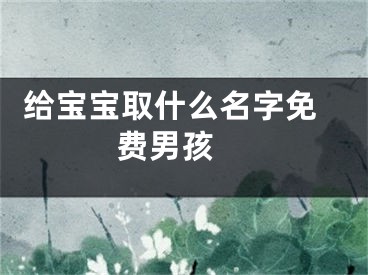  给宝宝取什么名字免费男孩 